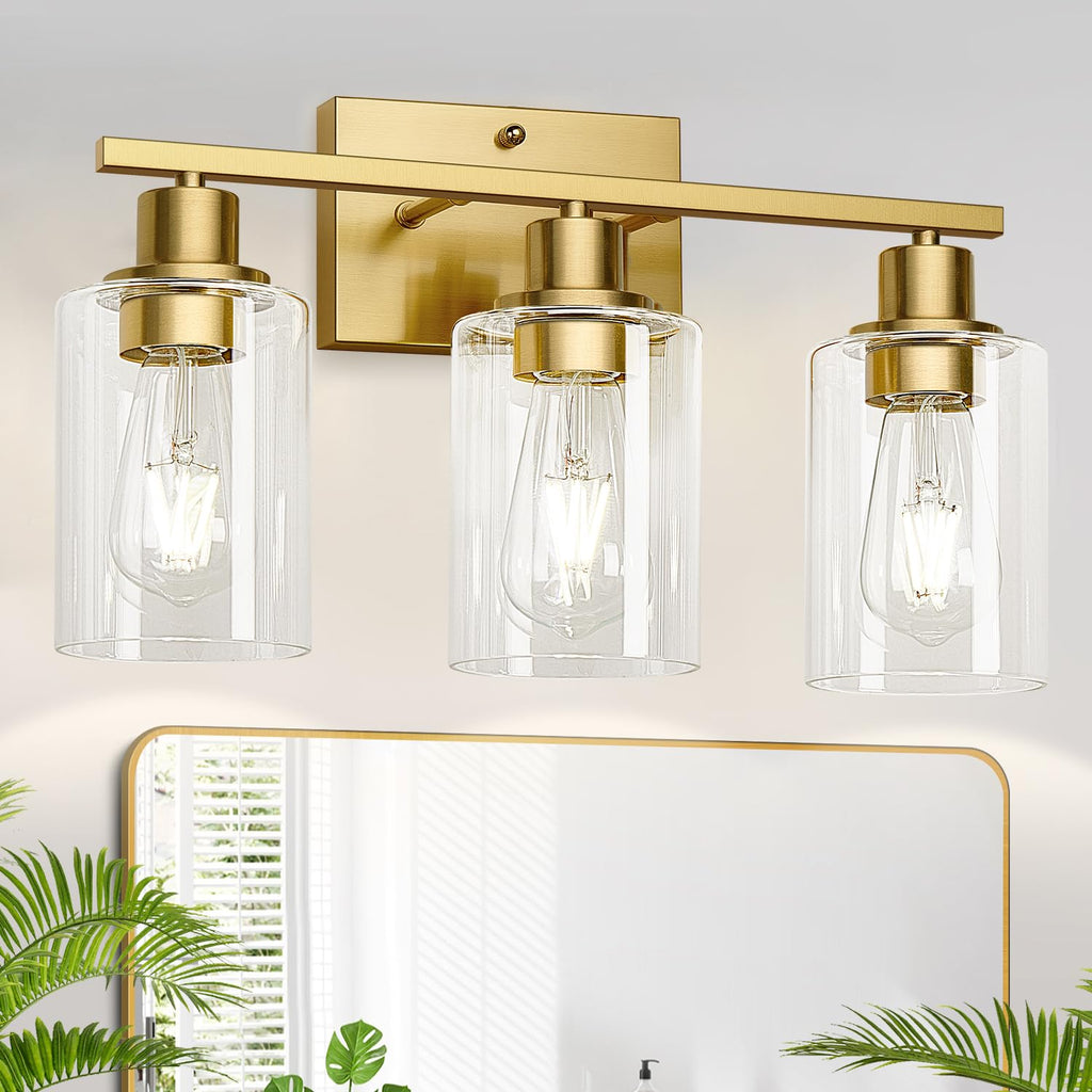 MOKATNG 4-Light Vanity Light with Milky White Shades, Brushed Nickel Bathroom Lighting Fixtures Over Mirror, Modern Bathroom Wall Lamp for Mirror Living Room Cabinet Bedroom