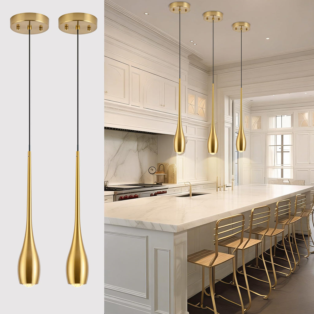 Black Pendant Light for Kitchen Island, LED Dimmable Pendant Light fixtures, Small Modern Industrial Hanging Pendant Light for Over Sink, Bar, Dining Room, Bedside（1-Pack）