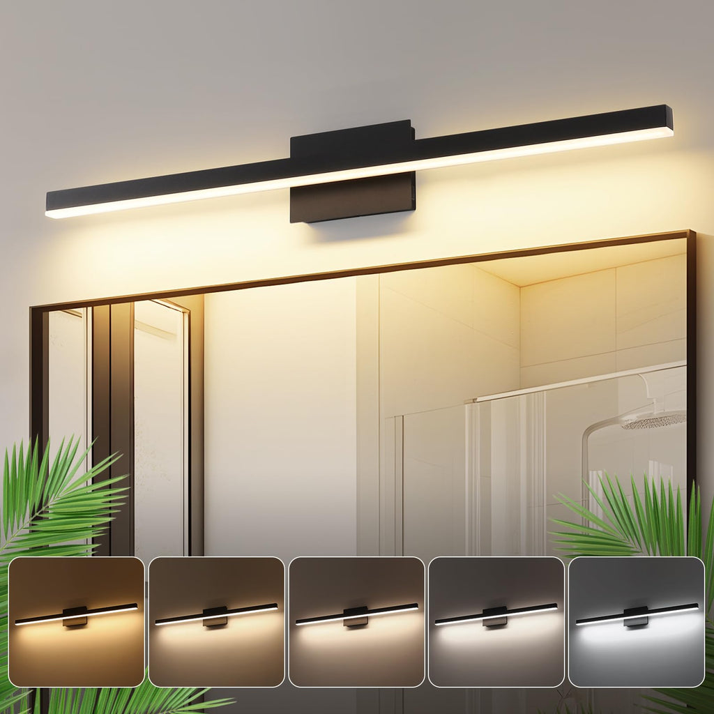 Joossnwell Brushed Nickel Vanity Light for Bathroom Lighting Fixtures Over Mirror Modern Bath Vanity Lights Bar 5CCT Diammable Bathroom Lights 31.5 inch ETL Certificated