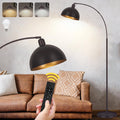 【Upgraded】Black Arc Floor Lamps for Living Room - Dimmable Arched Floor Lamp with Remote Control & 2700-6000K 9W LED Bulb Included, Modern Arch Standing lamp, Industrial Tall Lamp for Bedroom Reading