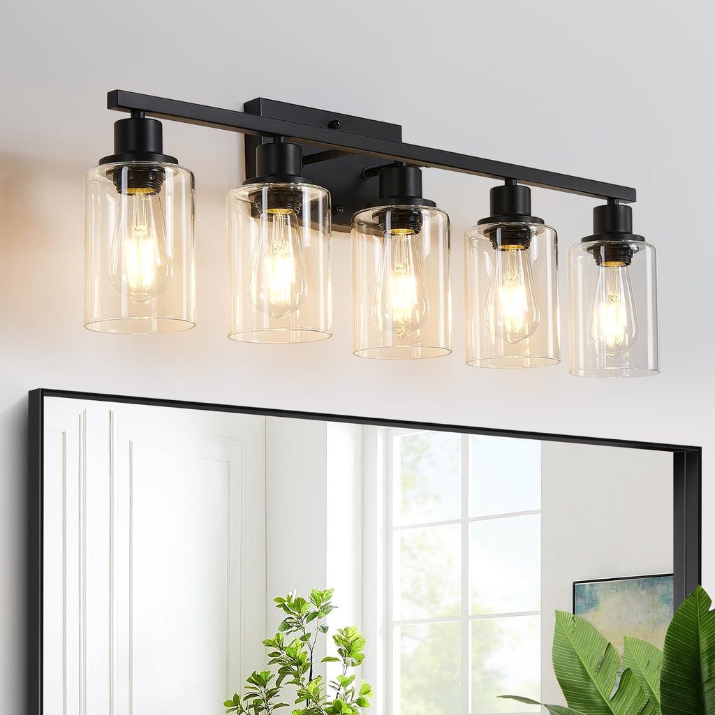 MOKATNG 4-Light Vanity Light with Milky White Shades, Brushed Nickel Bathroom Lighting Fixtures Over Mirror, Modern Bathroom Wall Lamp for Mirror Living Room Cabinet Bedroom