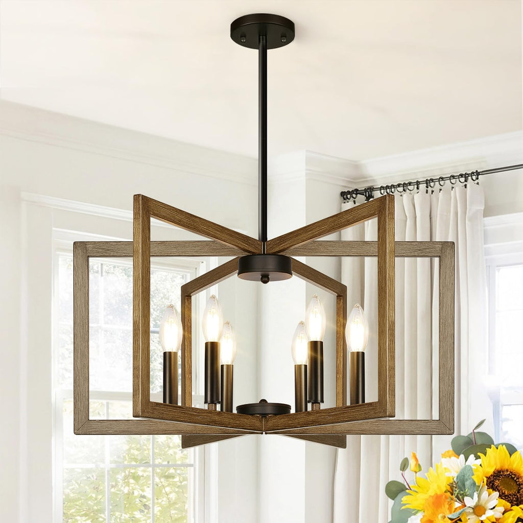 25"-61" Height Adjustable Modern Matte Black Chandelier for Dining Room, No Assembly Required Black Dining Room Light Fixture Over Table, Industrial Metal Pendant Lights Fixture for Kitchen Island