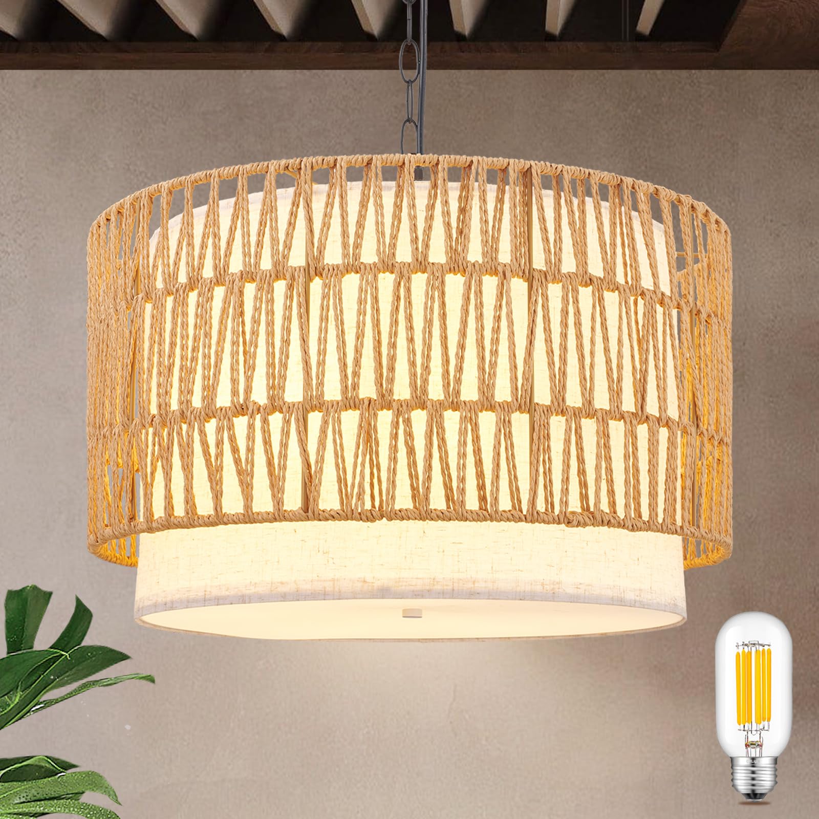 2-Pack Black Pendant Light Fixtures, Adjustable Modern Pendant Lights for Kitchen Island, Industrial Glass Pendant Lights for Dining Table Hallway Bedroom Living Room