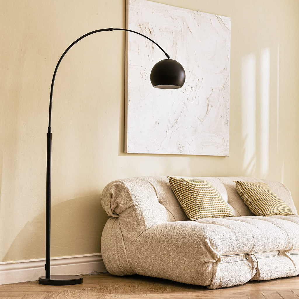 CO-Z 69" Modern Arc Floor Lamp, Gold Standing Light with Adjustable Metal Shade and Marble Base, LED Bulb Included, Contemporary Lighting for Living Room or Sofa